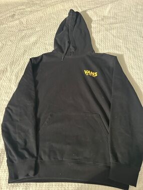 Vans Black Crewneck Hoodie with skeleton on pool float — uncommon design